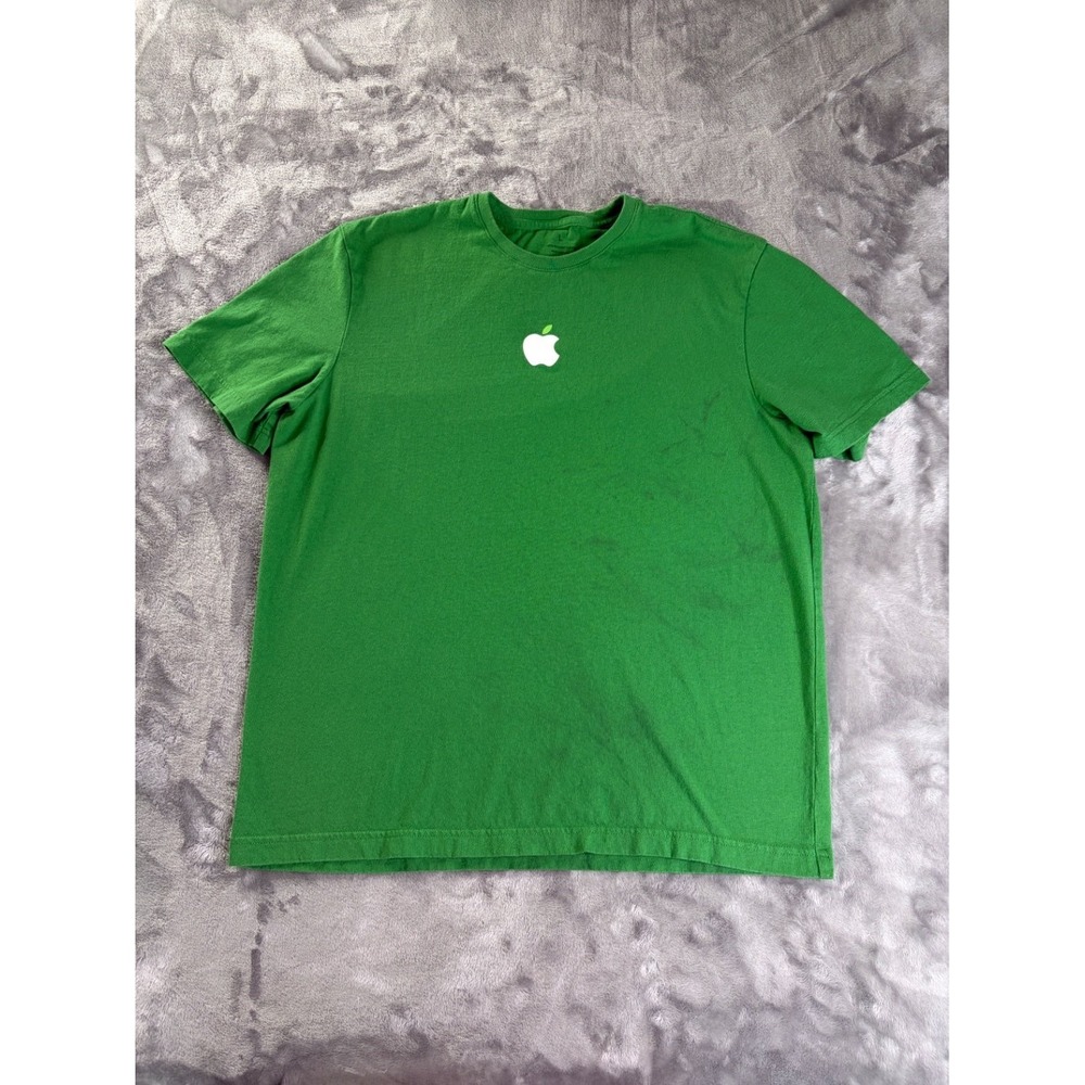 Apple Leave the World Better Than You Found It Mens L Green Employee T-shirt